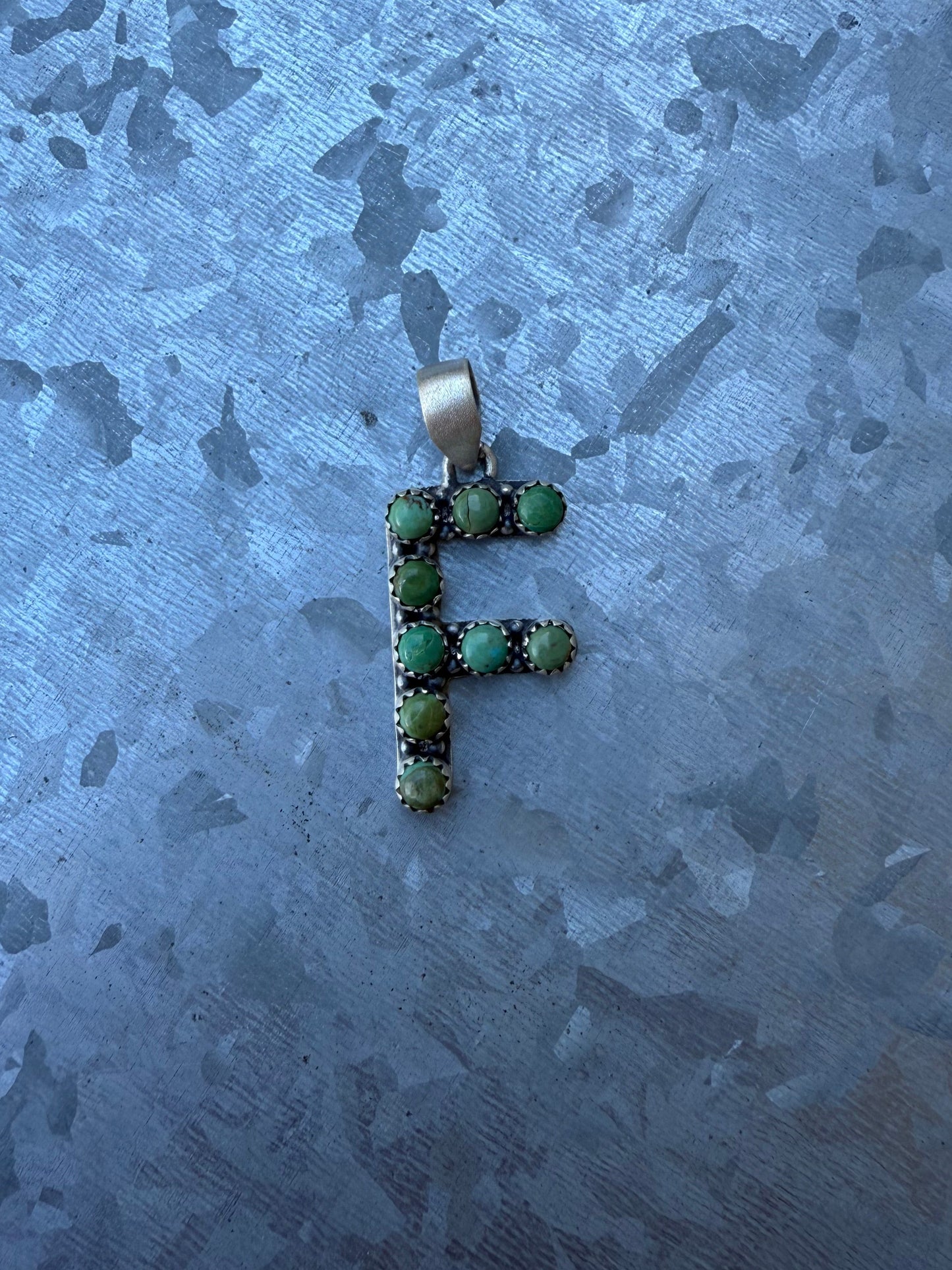 “F” Turquoise Pendant