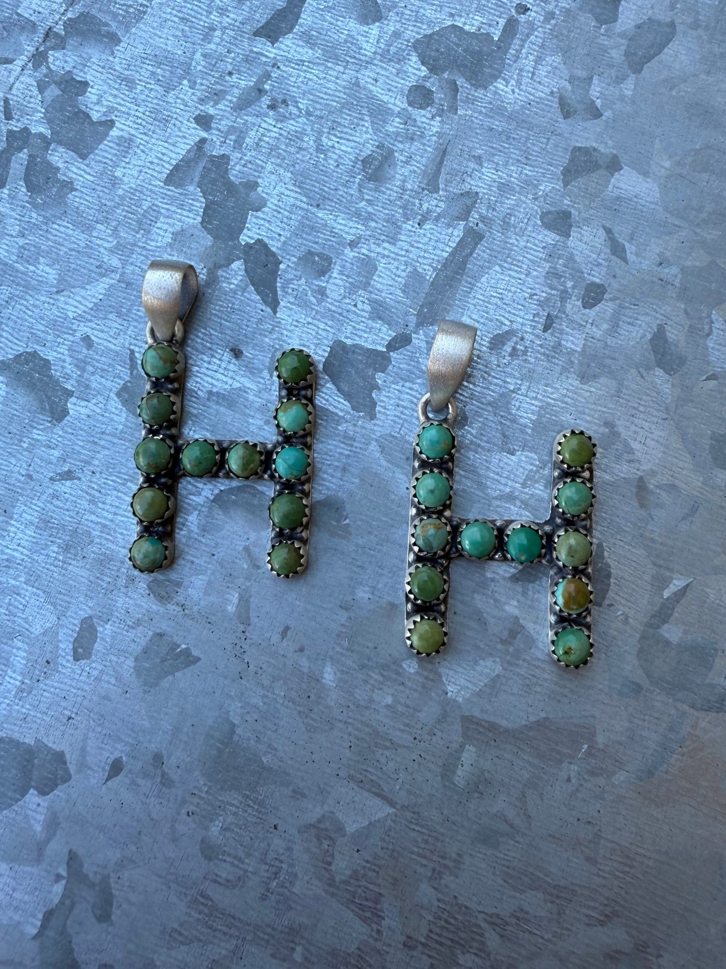 “H” Turquoise Pendant