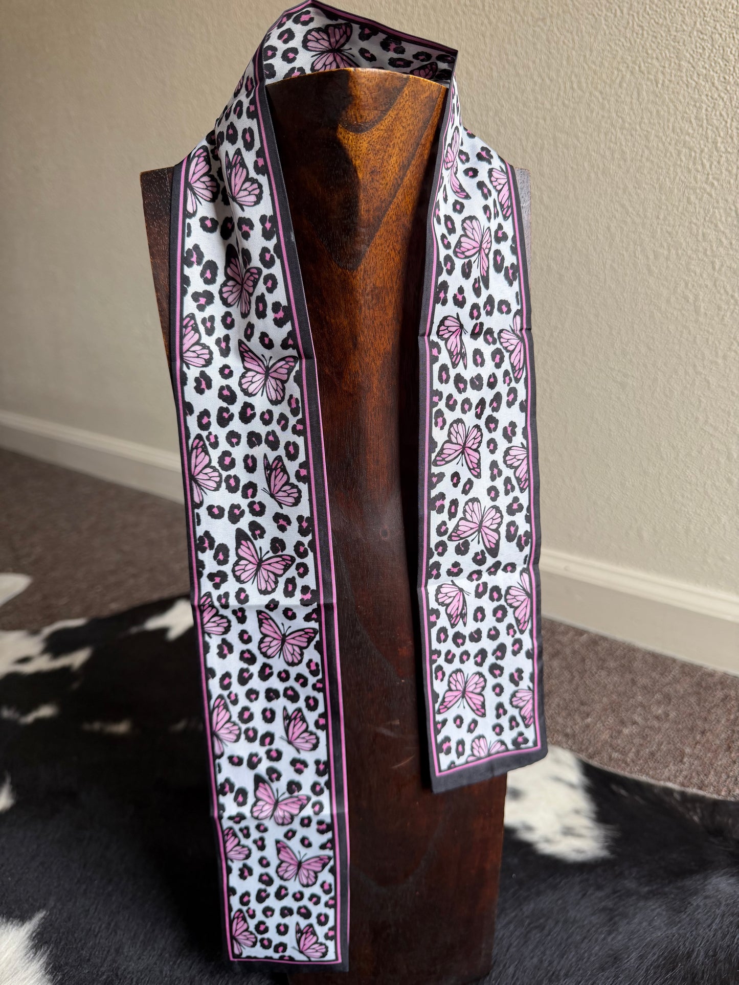 Black & Pink Butterfly with Cheetah Twilly