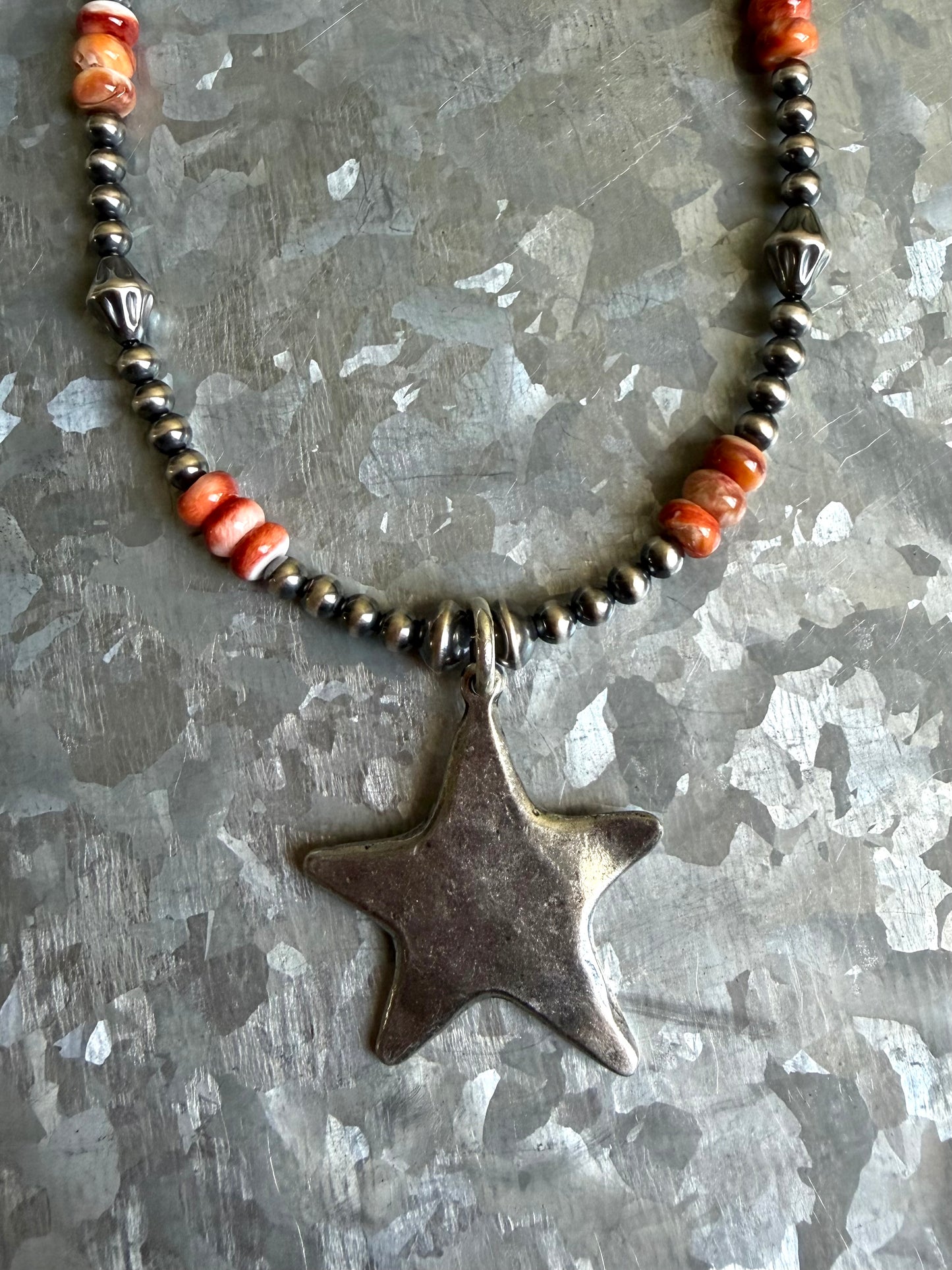 Orange Spiny with Star Pendant