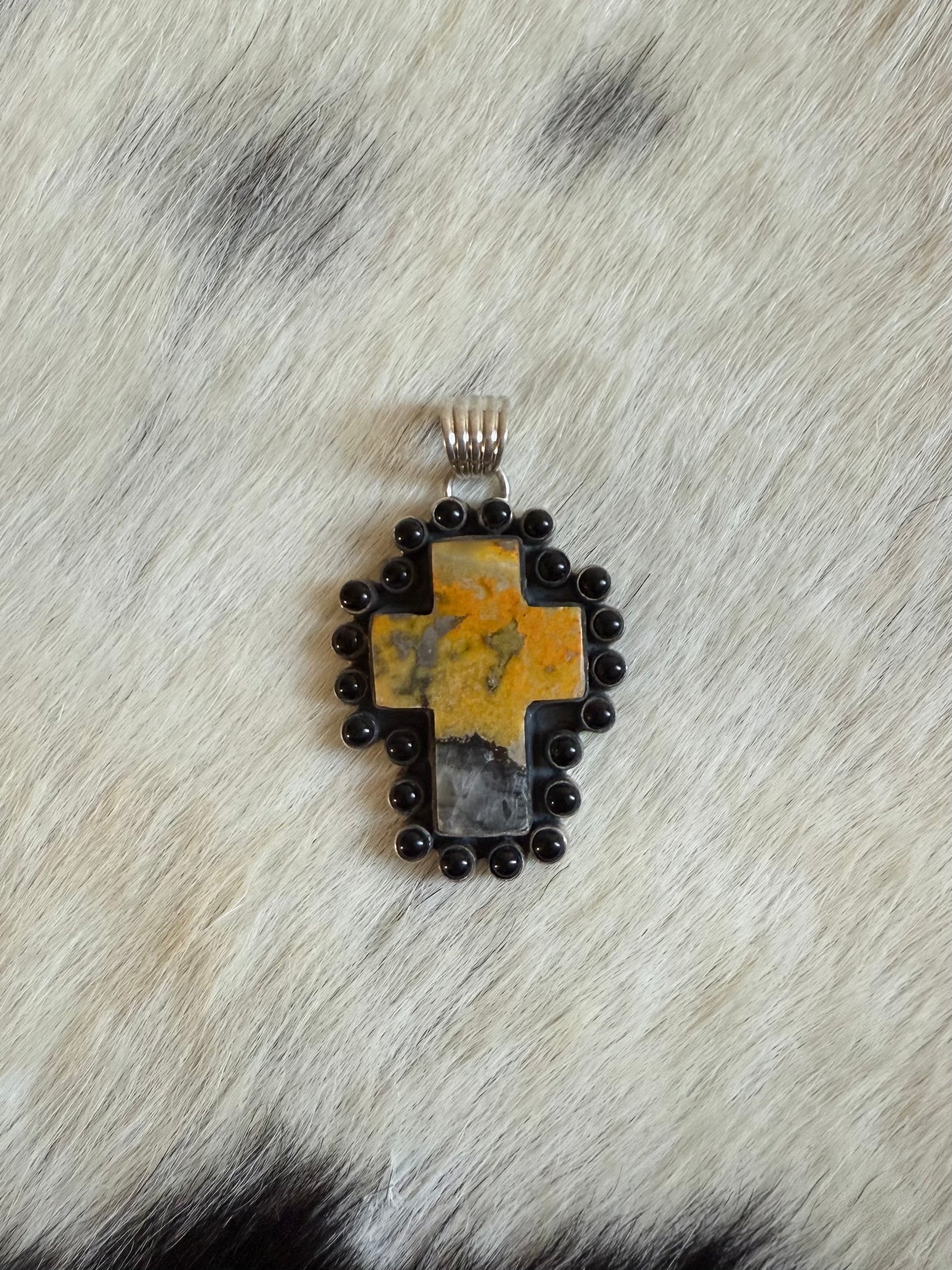 Bumblebee Jasper & Black Onyx Pendant