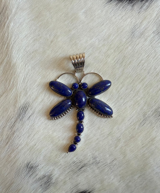 Blue Lapis Dragonfly Pendant