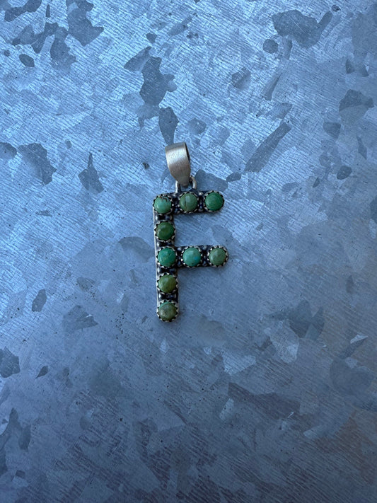 “F” Turquoise Pendant