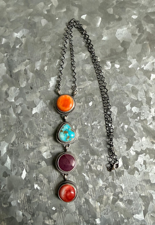 Multi Stone Lariat