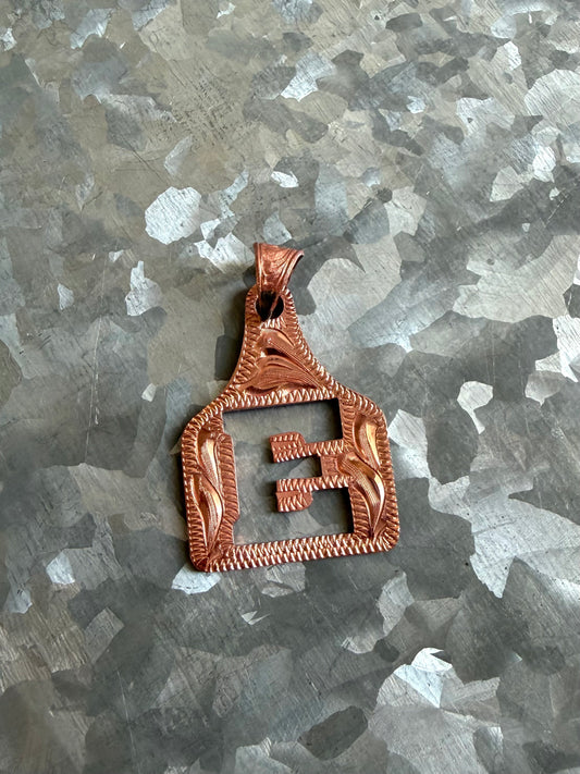 “E” Copper Pendant