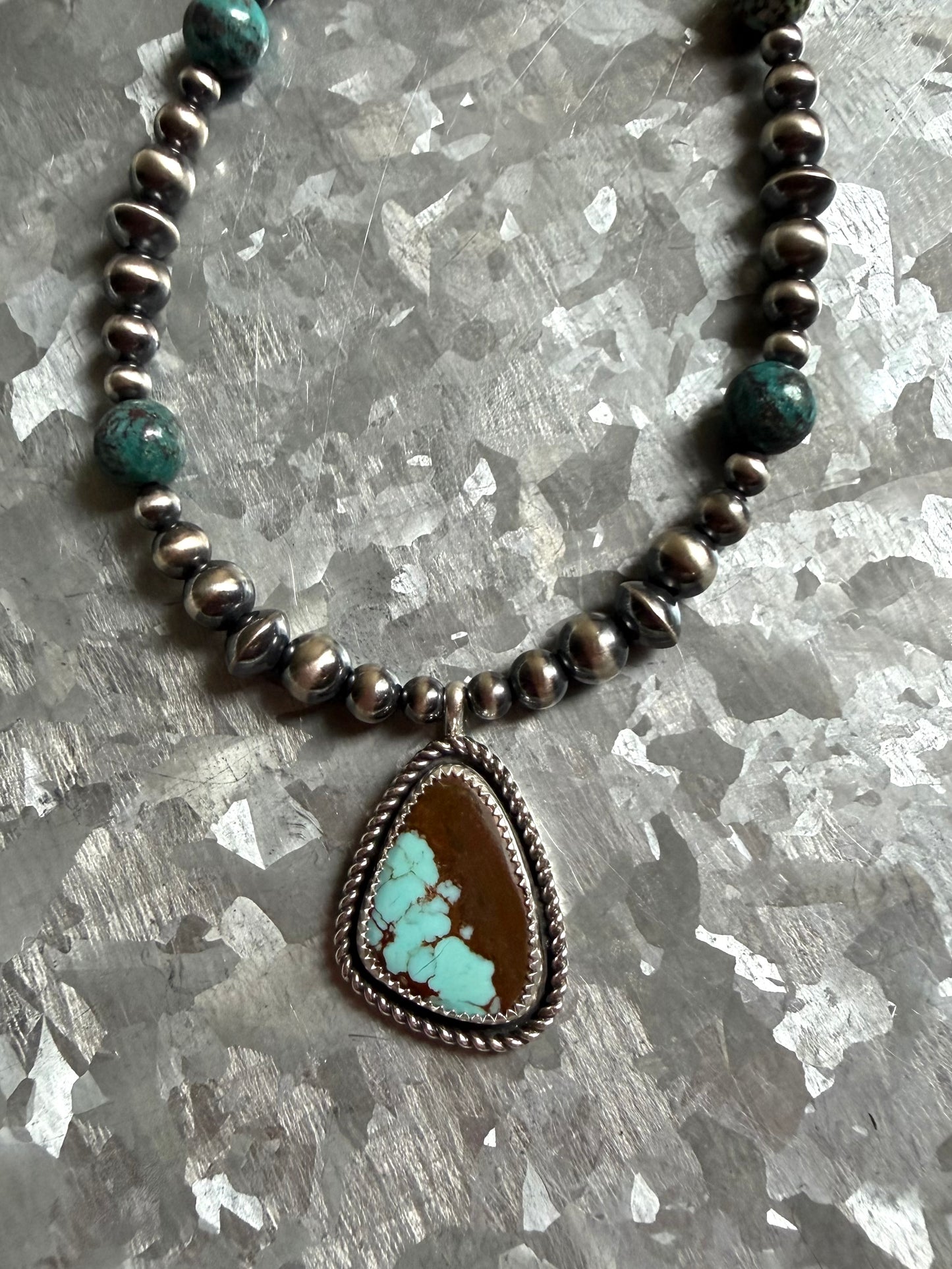 Mine 8 Pendant & Pearls