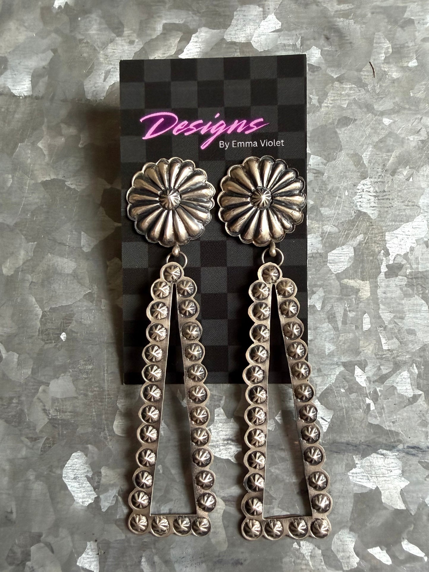 Silver Concho Post Dangles