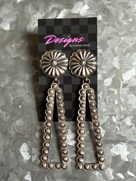 Silver Concho Post Dangles