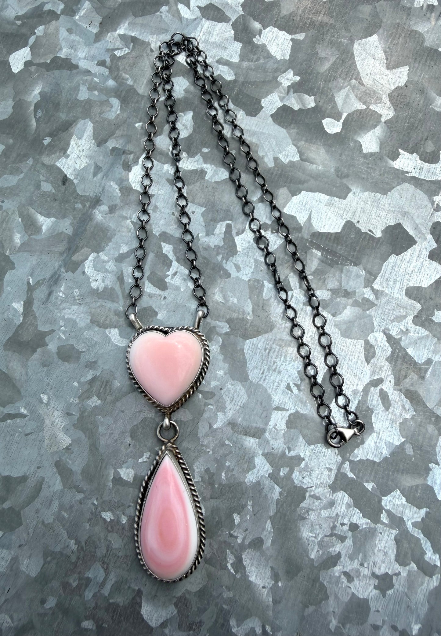 Pink Conch Drop Necklace