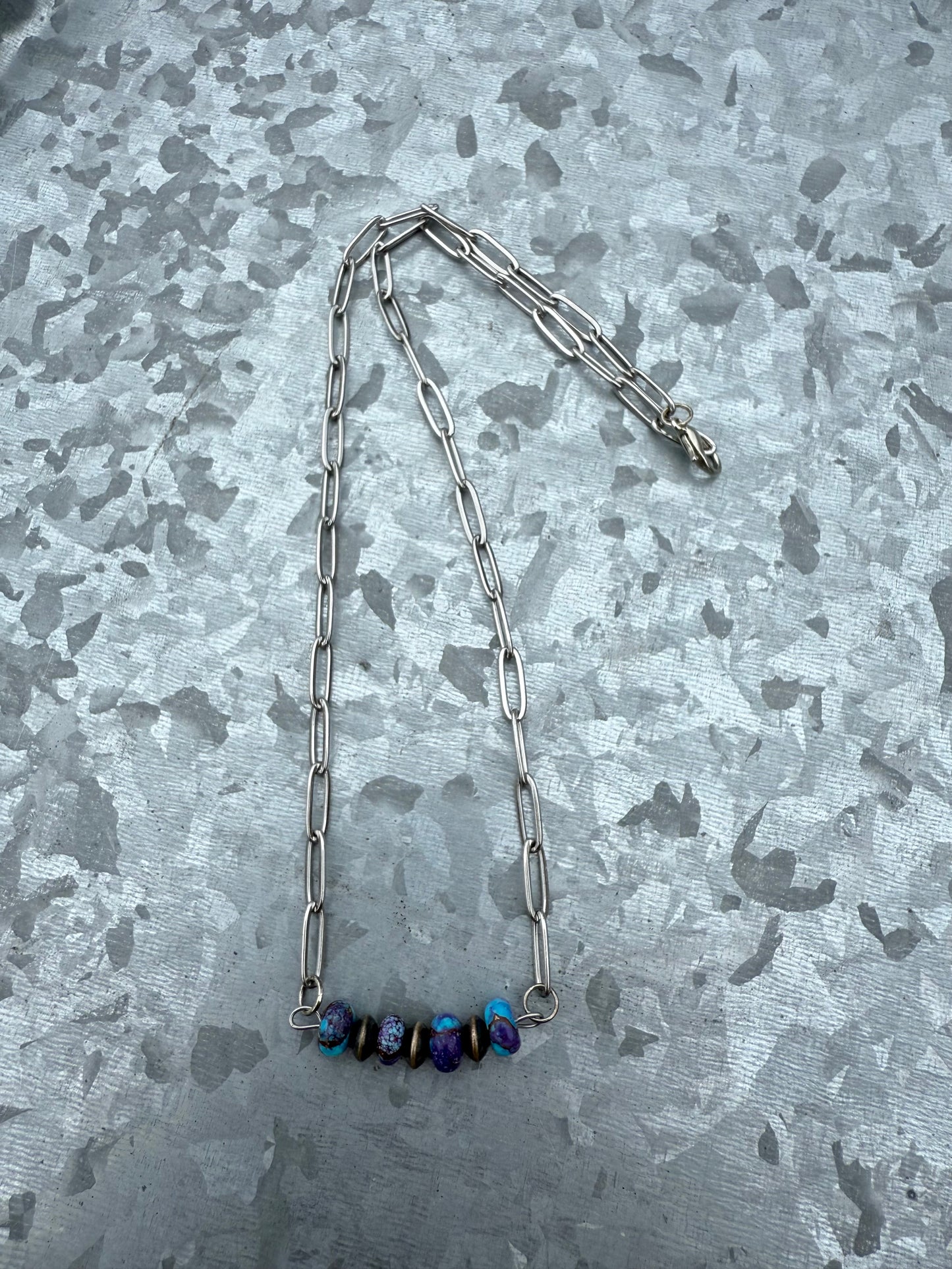 Purple Mohave Bar Necklace