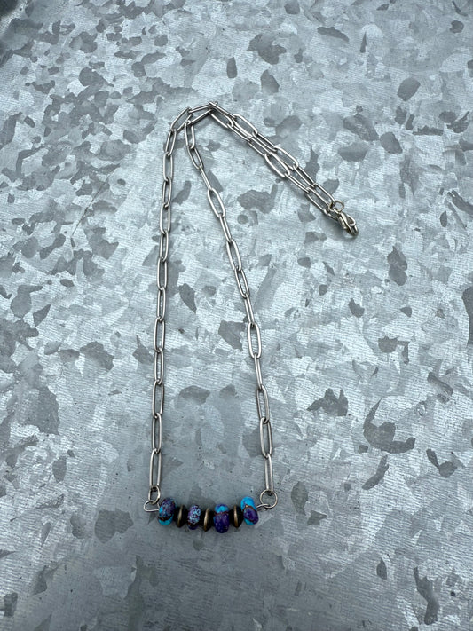 Purple Mohave Bar Necklace