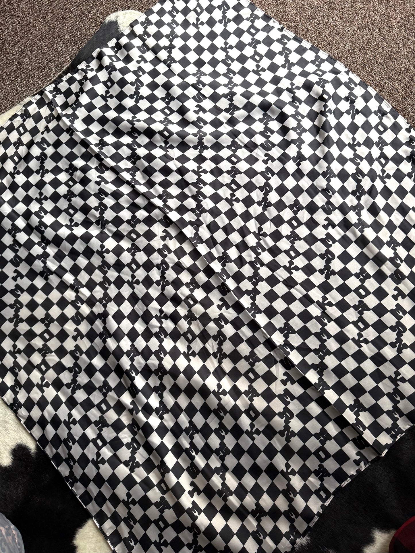 Black & White Checkered Wild Rag