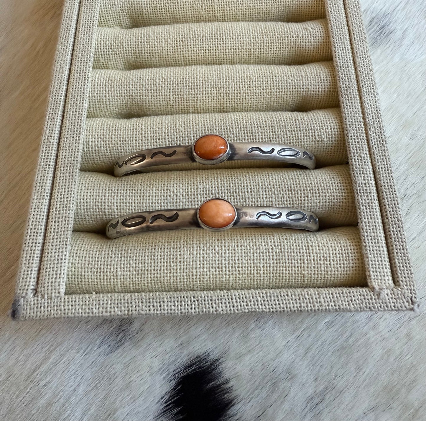 Orange Spiny Stacker Cuff