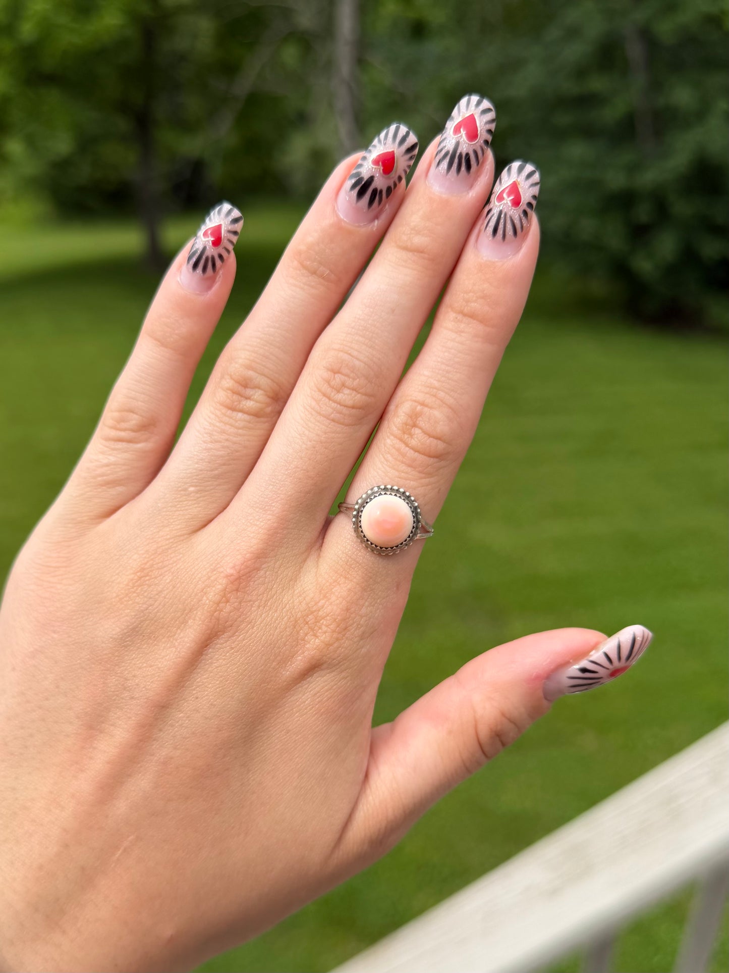 Pink Conch Ring, size 7.5