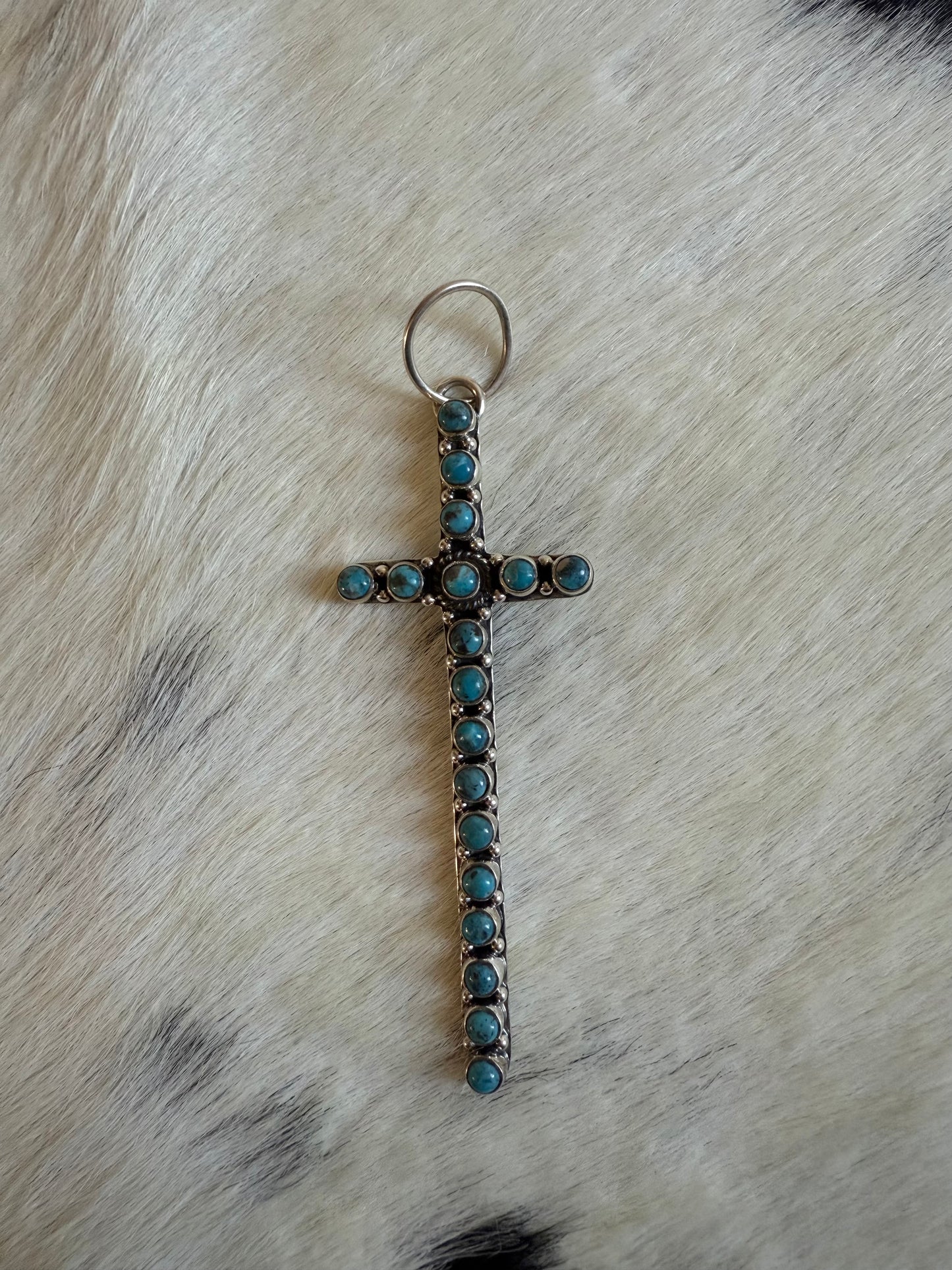 Kingman Turquoise Cross Pendant