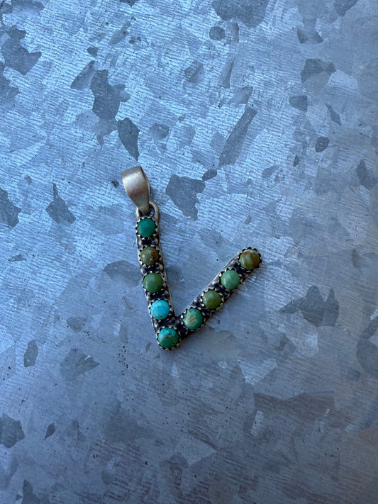“V” Turquoise Pendant