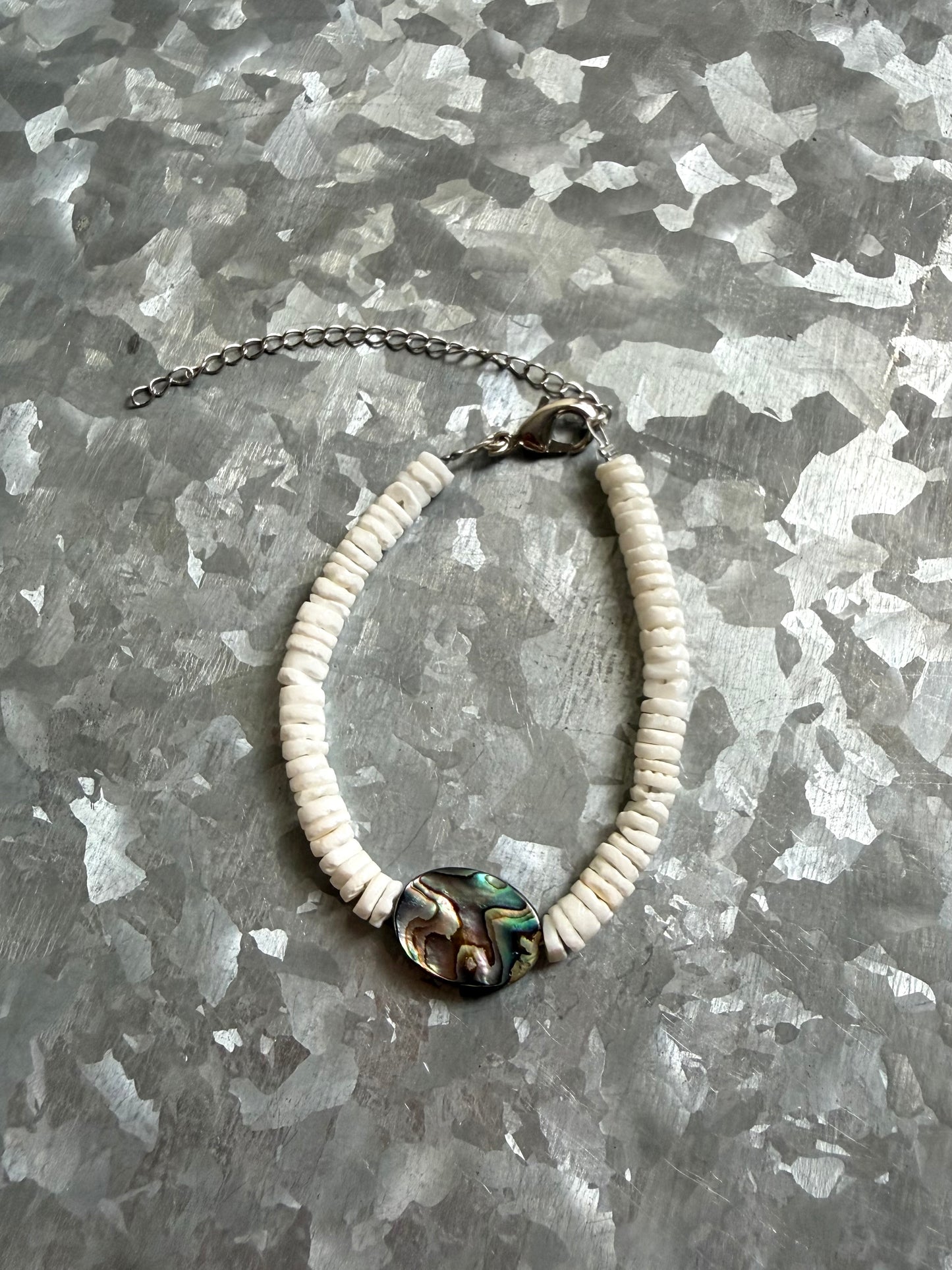 White Shell & Abalone Bracelet/ Anklet