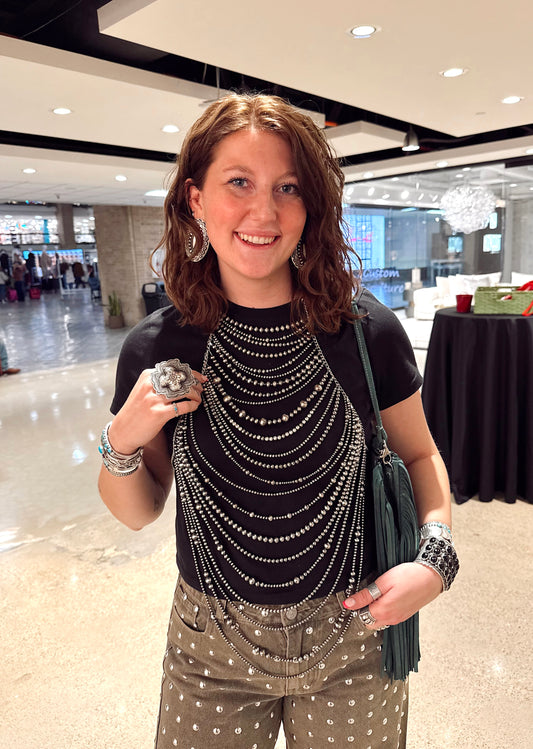 Custom ALL Pearl Halter Top