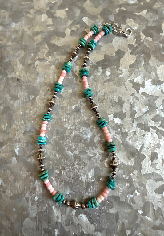 Turquoise & Pink Conch Duo