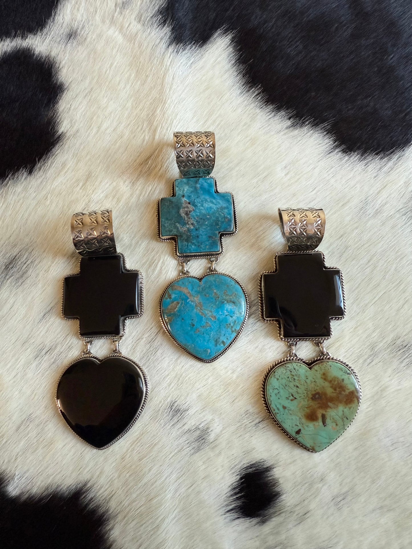 Kingman Turquoise Bleeding Heart Pendant