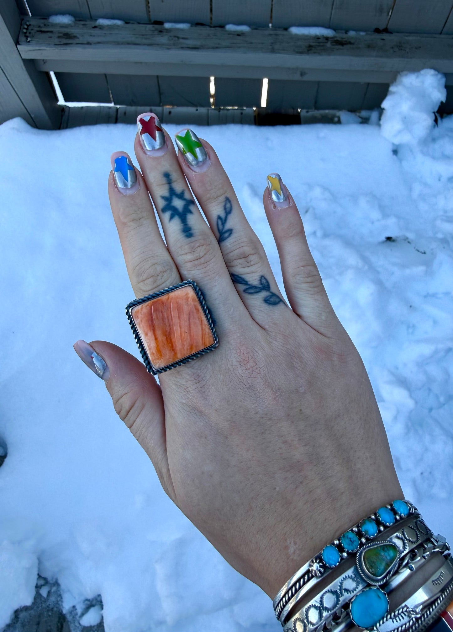 Orange Spiny, size 7