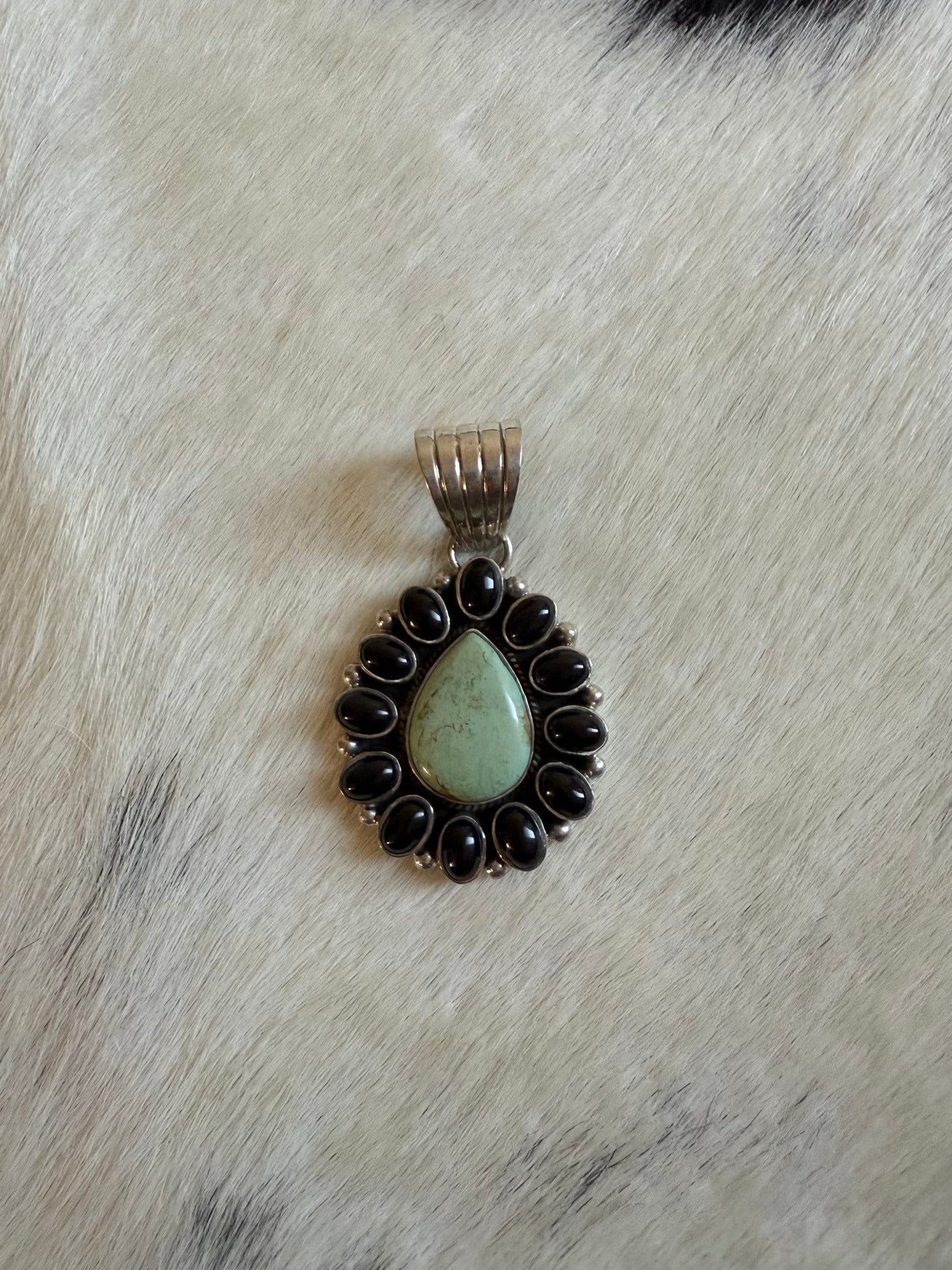 Royston Turquoise & Black Onyx Pendant