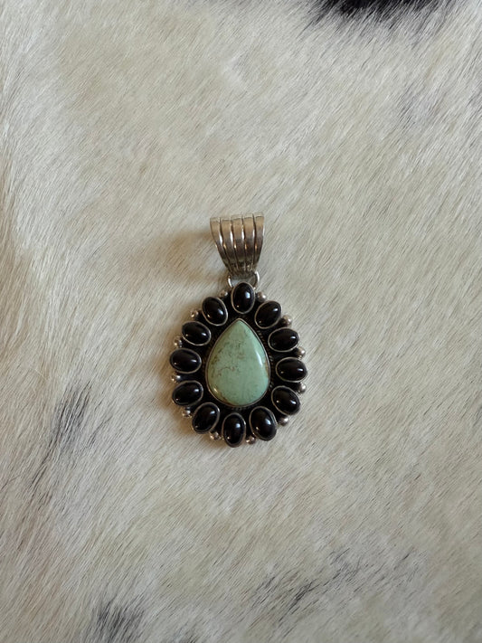 Royston Turquoise & Black Onyx Pendant