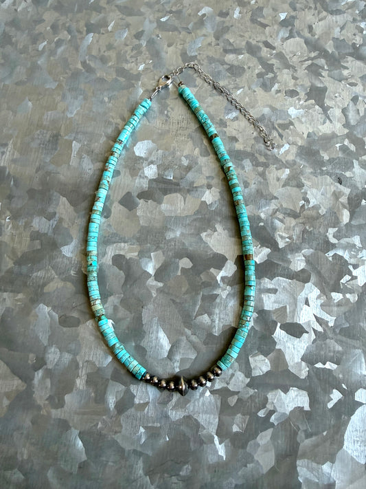 Turquoise Heishi with Pearls