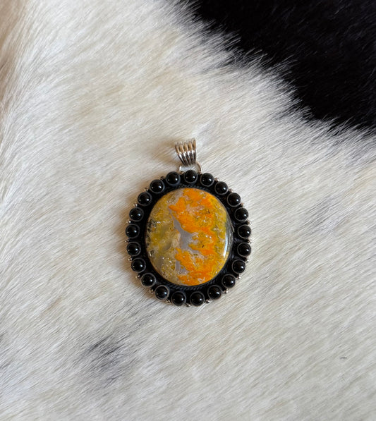 Bumble Jasper & Black Onyx Pendant