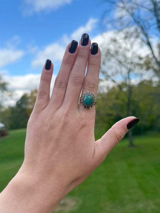 Vintage Turquoise Ring, Size 7