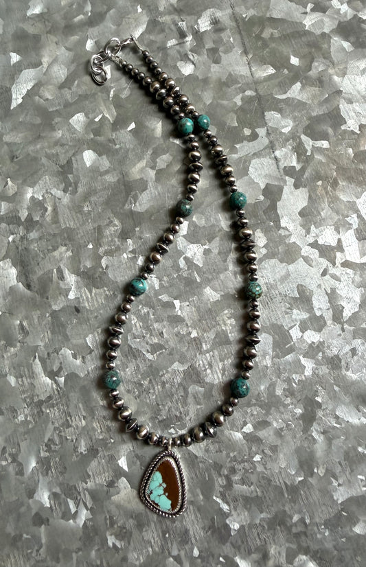 Mine 8 Pendant & Pearls