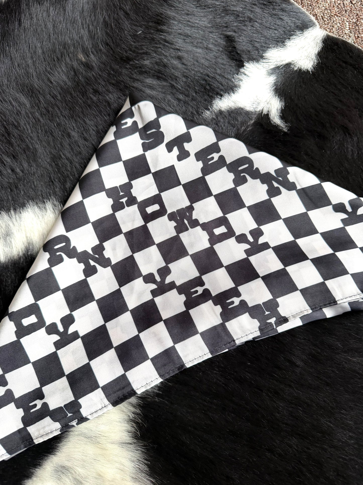 Black & White Checkered Wild Rag