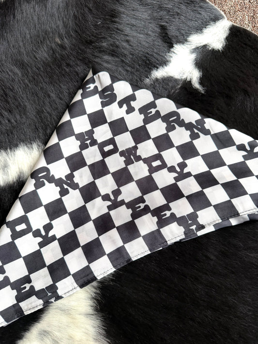 Black & White Checkered Wild Rag