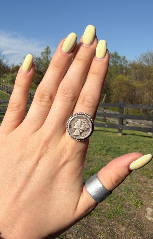 Liberty Dime Ring, size 7 & 8
