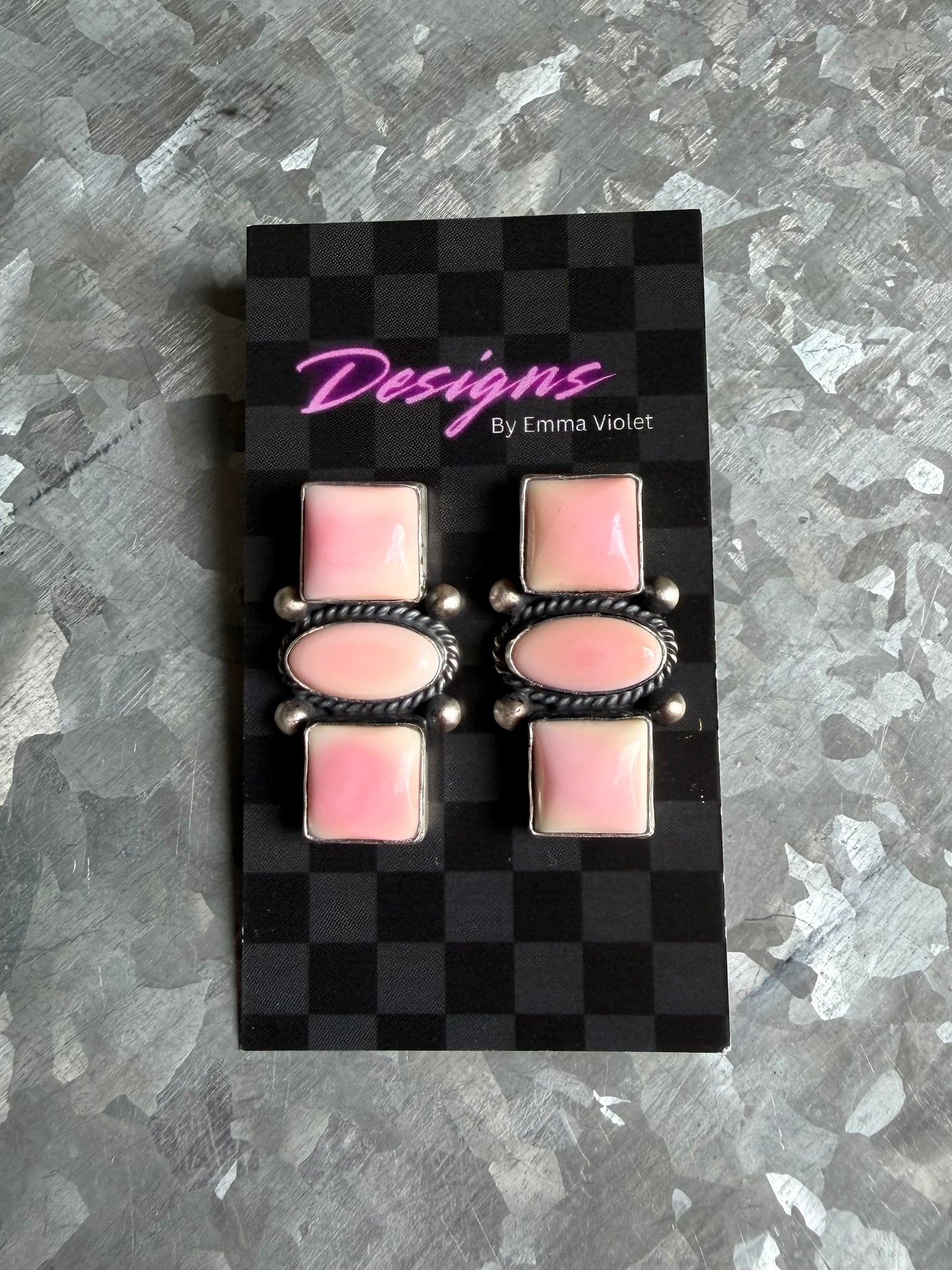 Pink Conch Drop Earrings