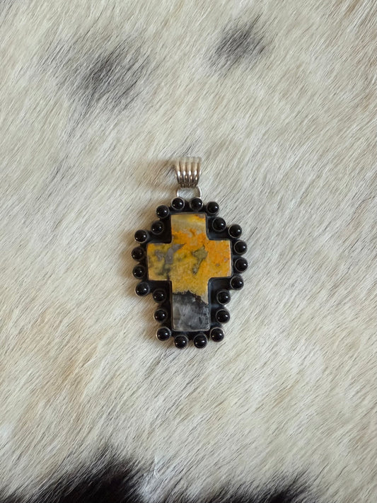 Bumblebee Jasper & Black Onyx Pendant