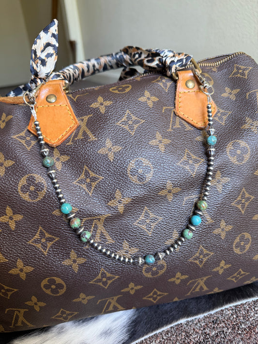 Kingman with Pearls Purse Charm