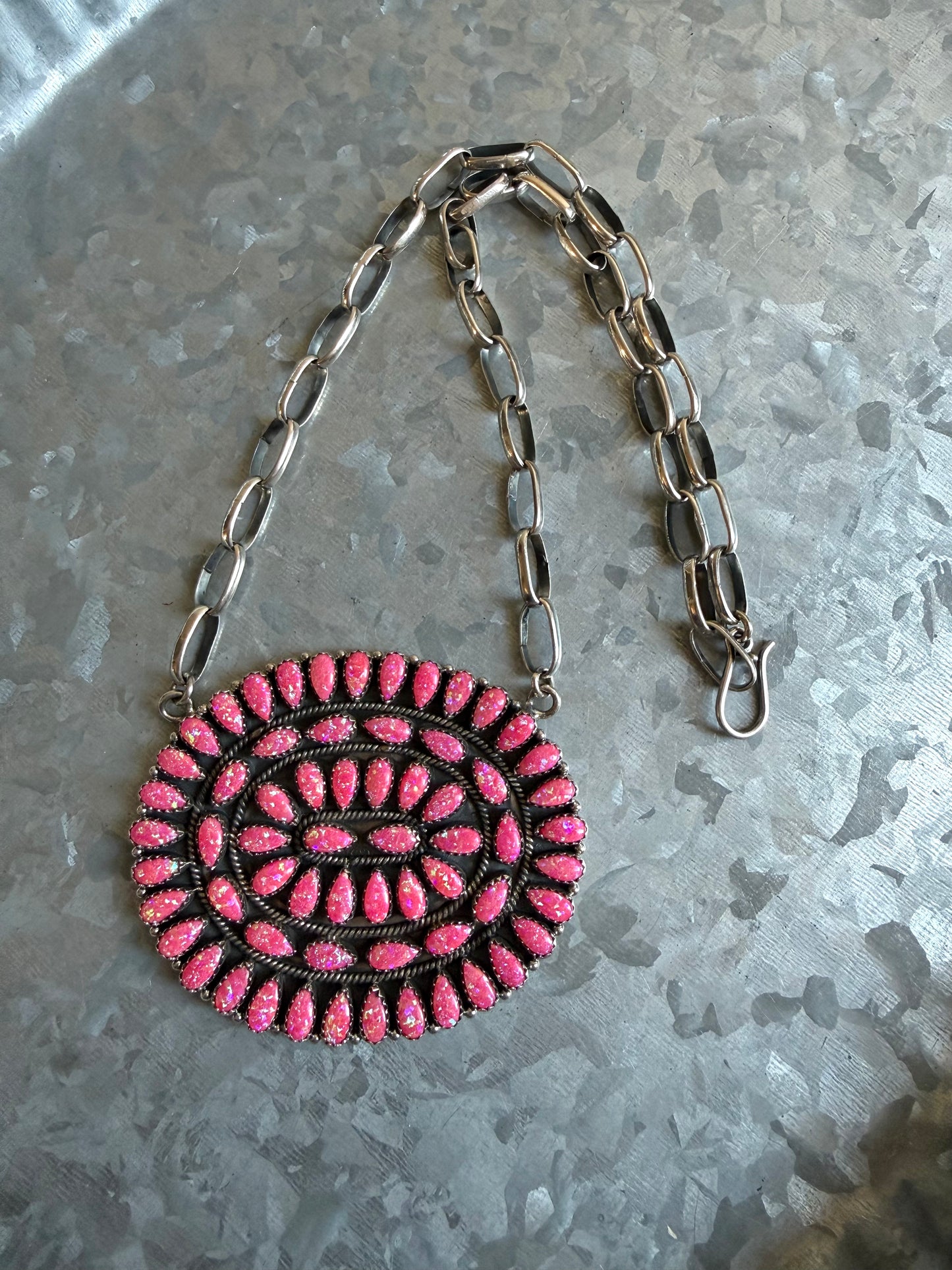 Hot Pink Opal Cluster