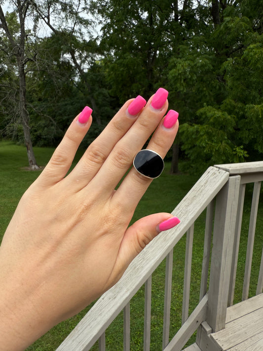 Black Onyx Ring, Size 5